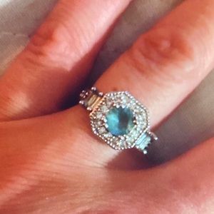 SS Blue Topaz and white sapphires.
